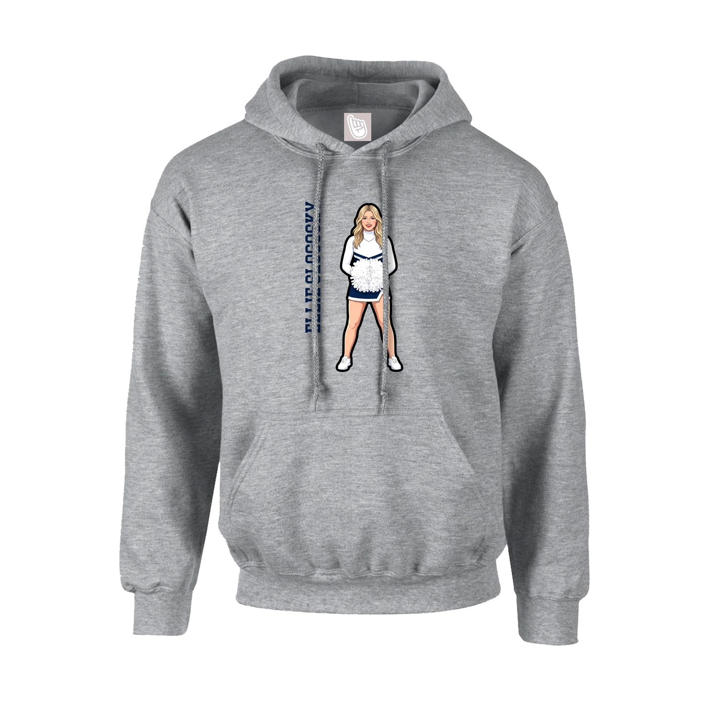 Youth Hoodie — Name Vertical in Grey