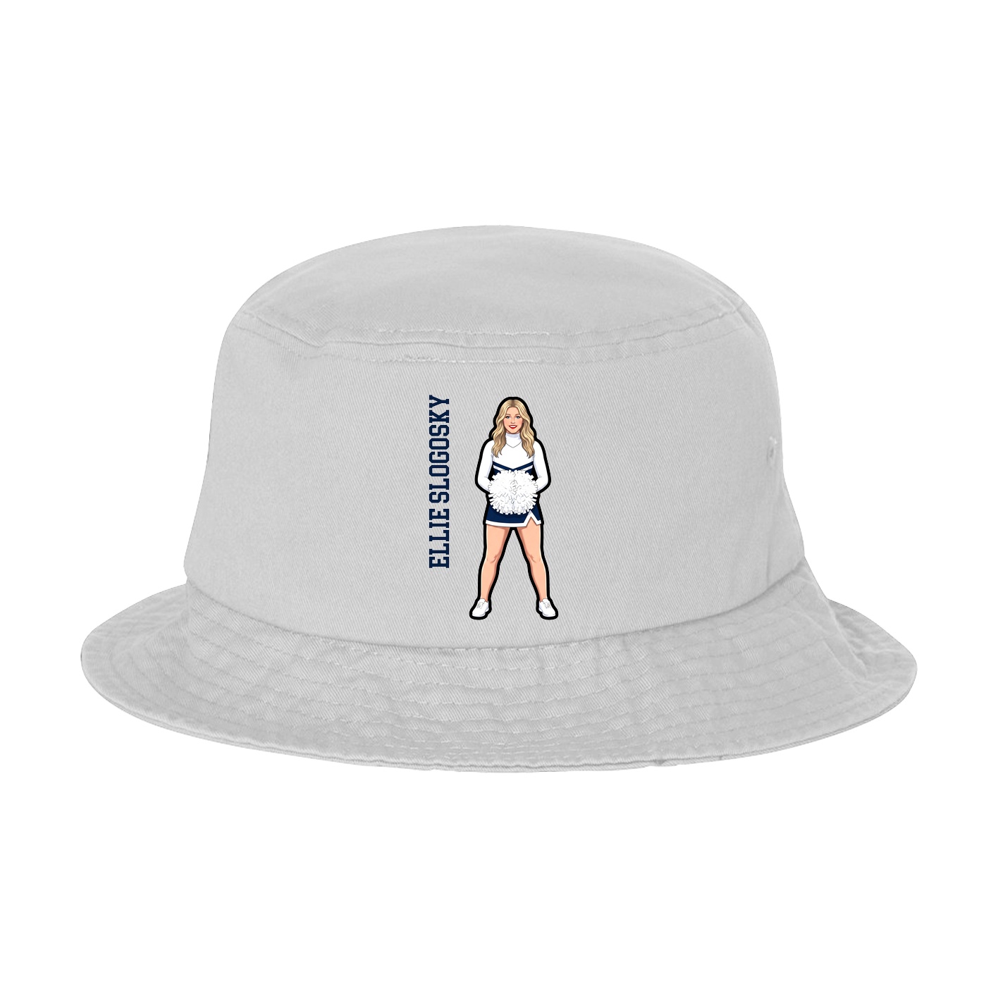 Bucket Cap — Name Vertical in White