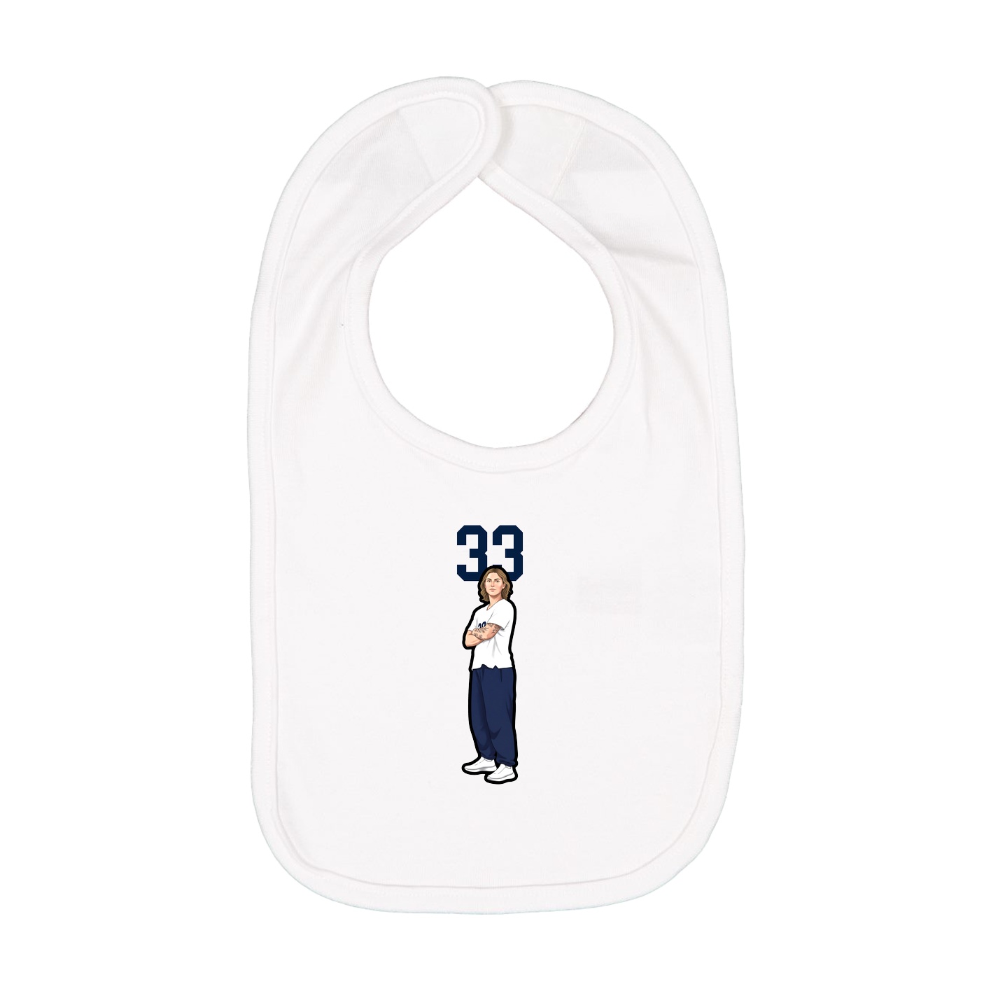 Infant Bib — Number Top in White