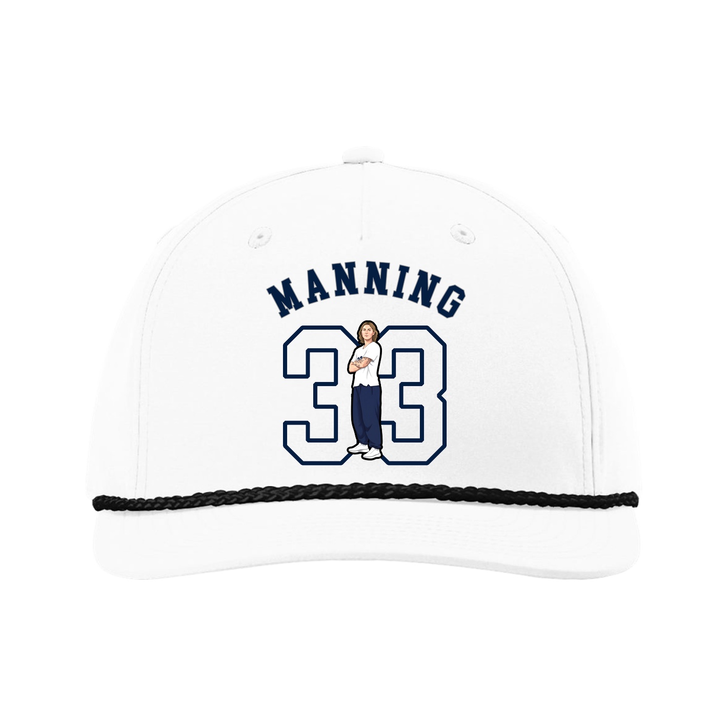 Five-Panel Classic Rope Cap — Shirsey Arch in White