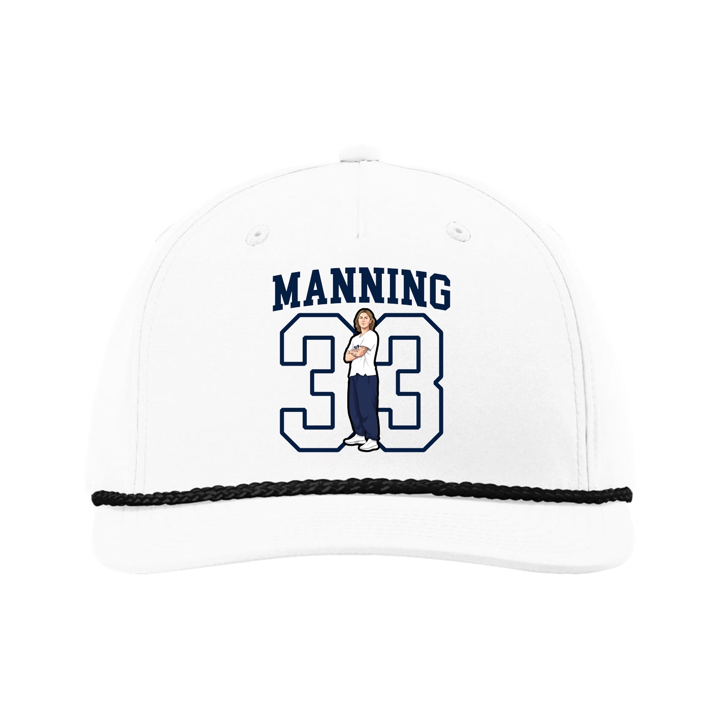 Five-Panel Classic Rope Cap — Shirsey in White