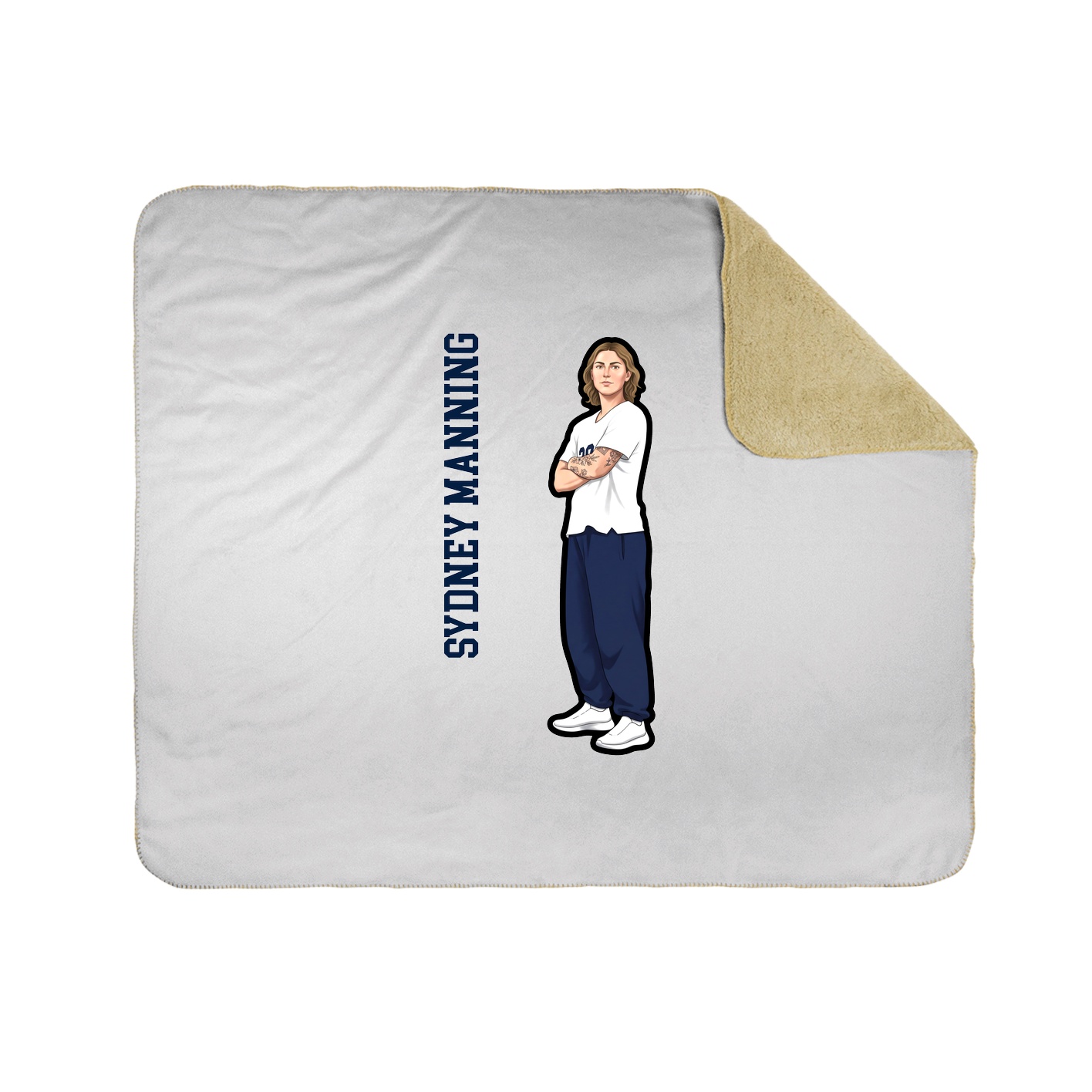 Throw Blanket — Name Vertical in White