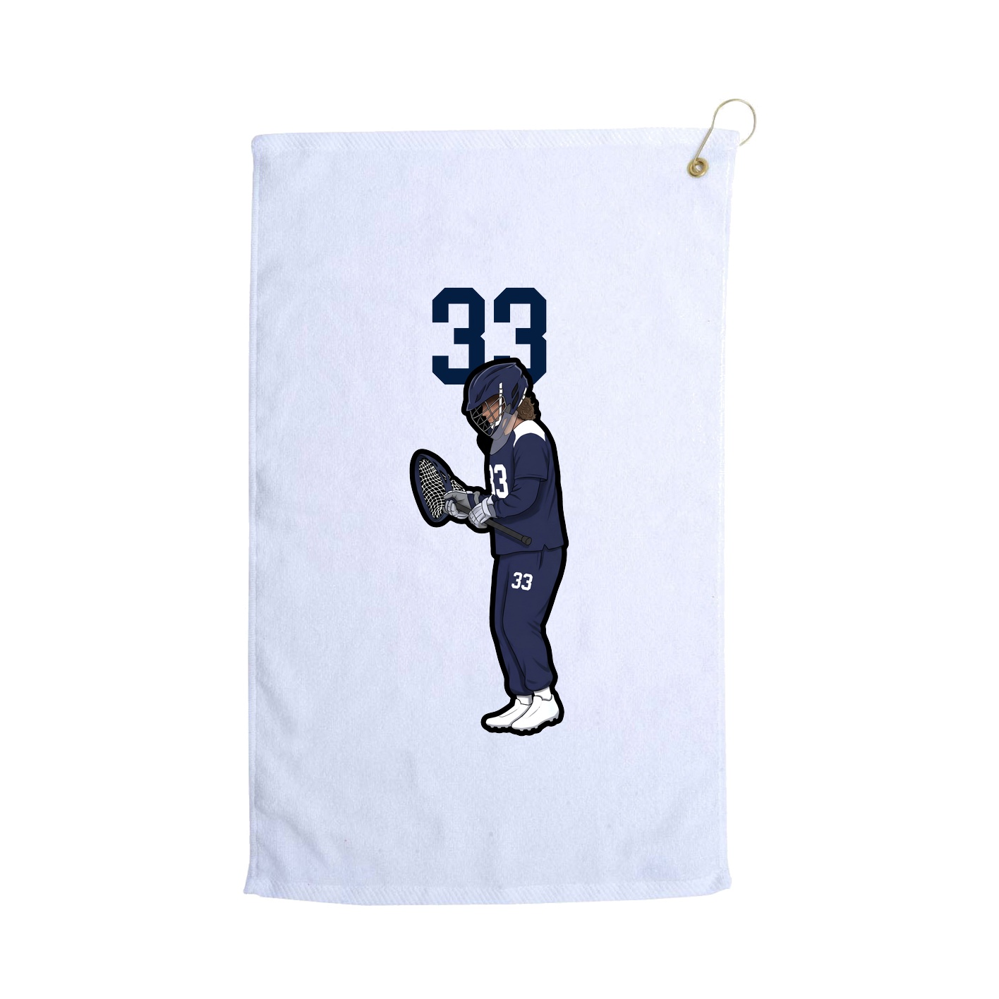 Golf Towel — Number Top in White