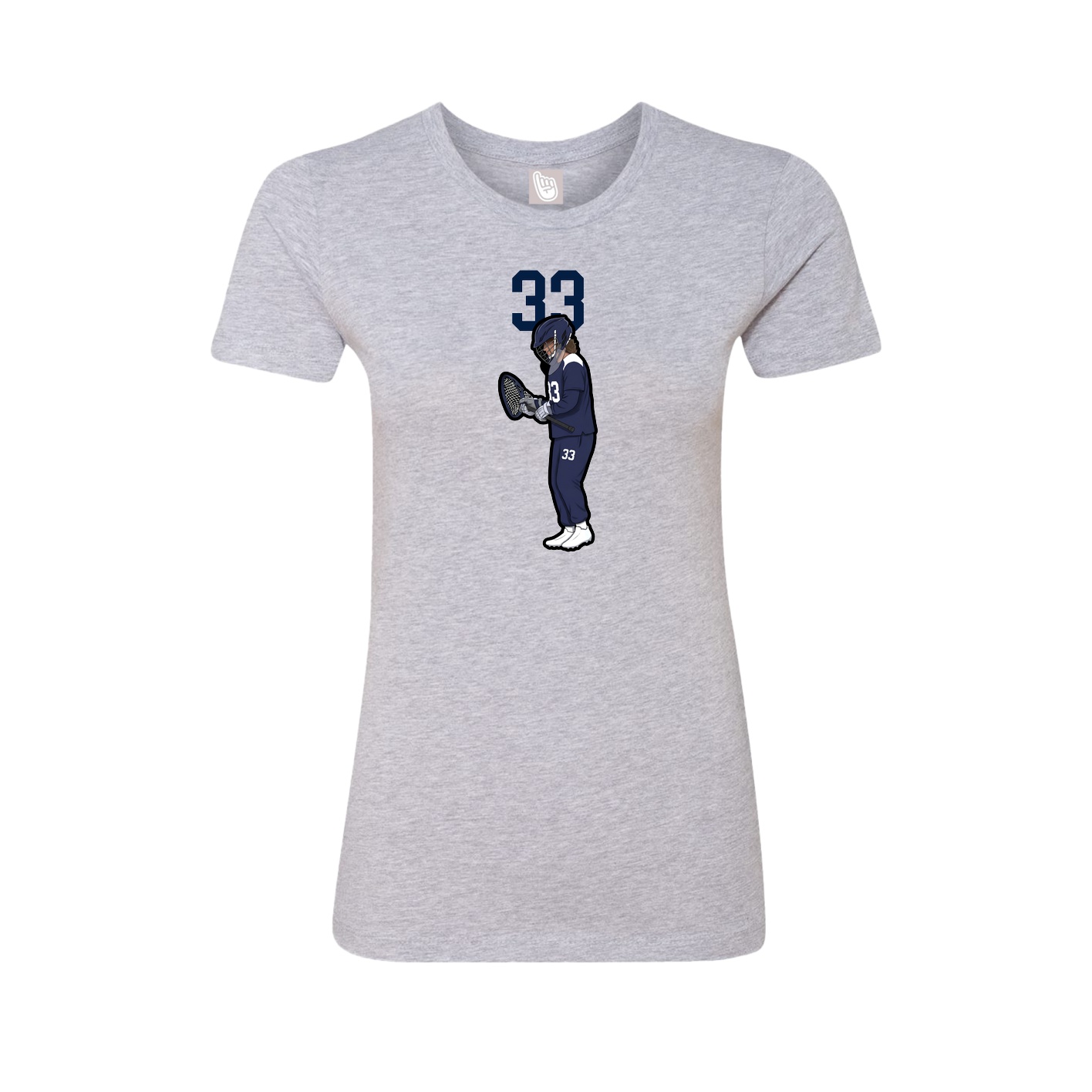 Fitted Women's Tee — Number Top in Grey