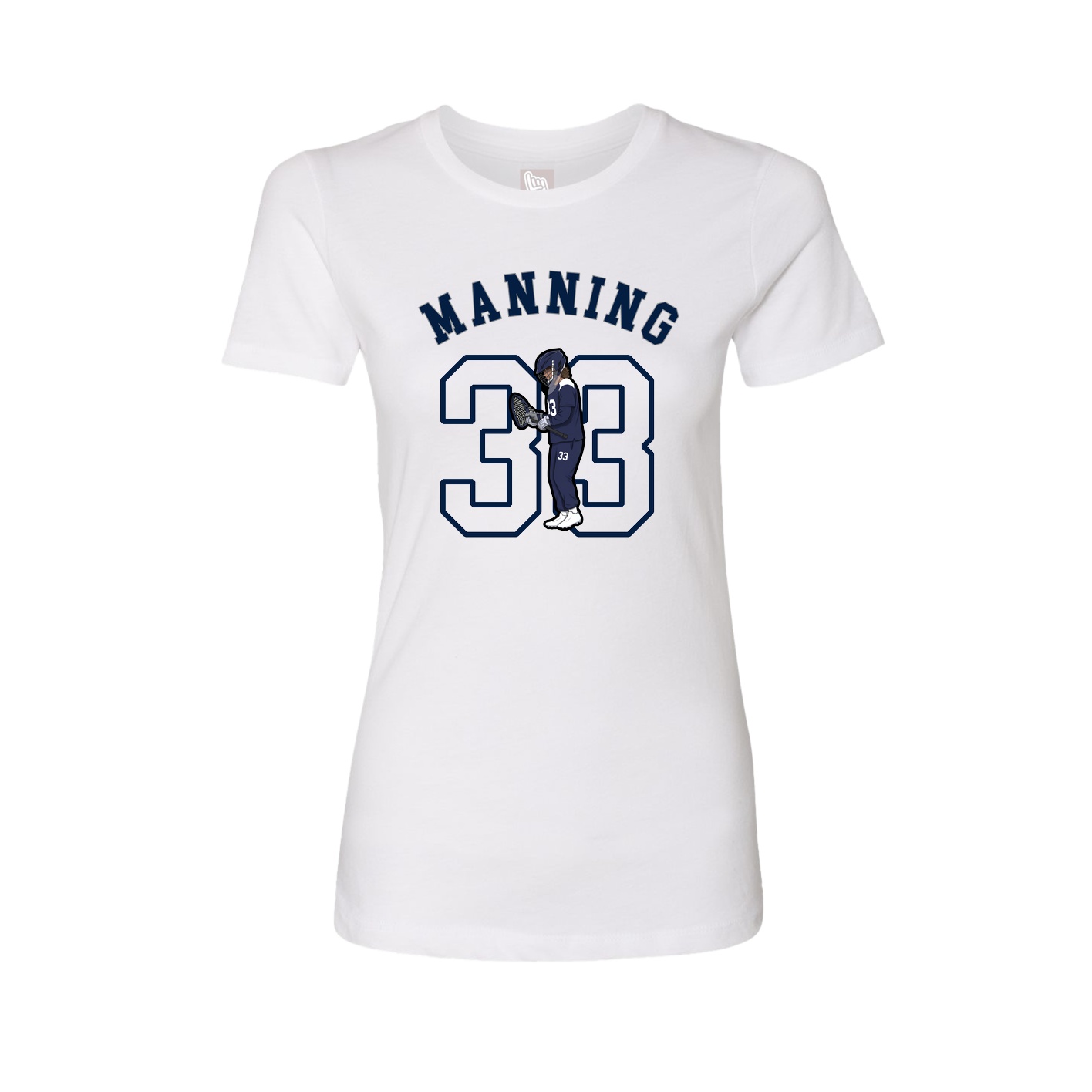 Fitted Women's Tee — Shirsey Arch in White