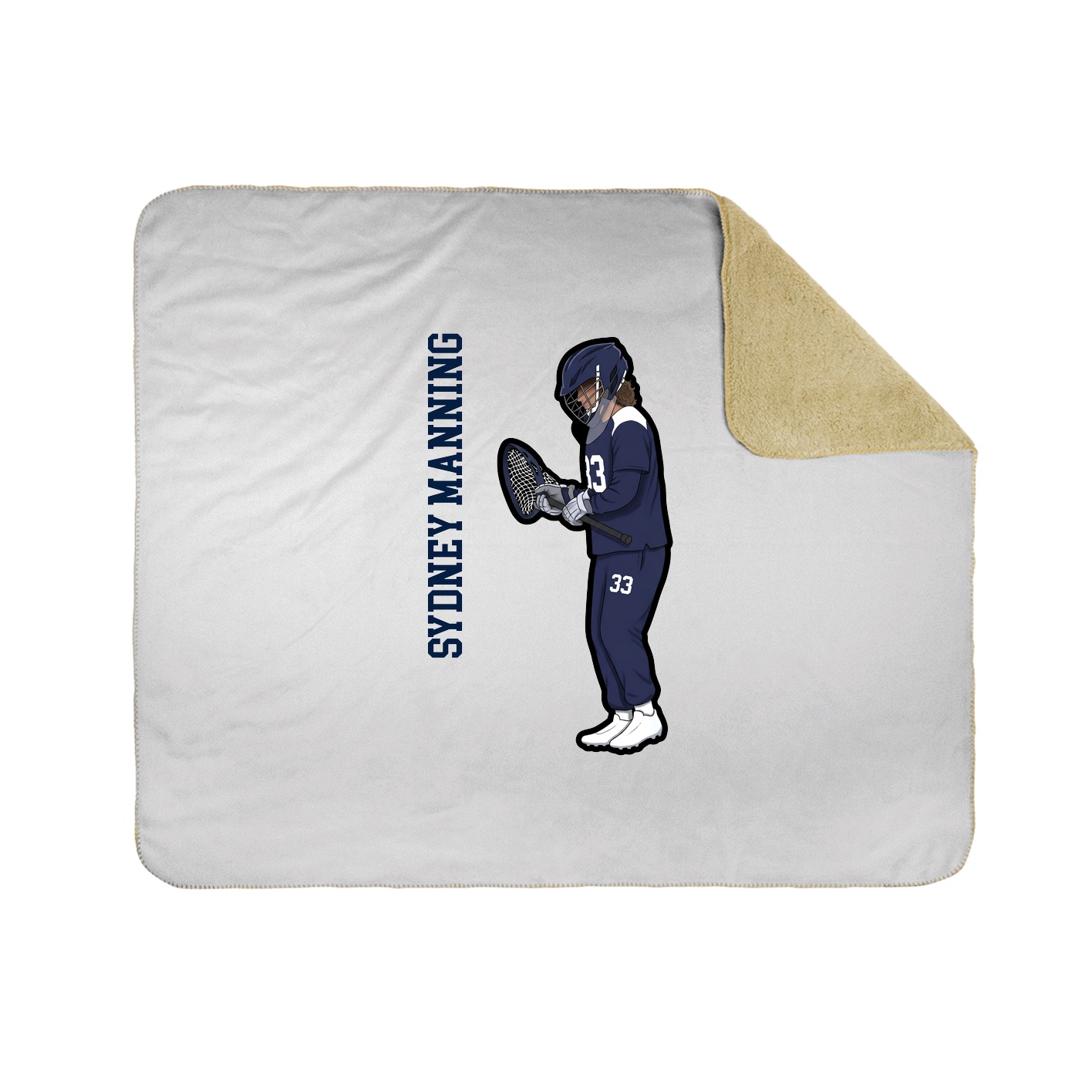 Throw Blanket — Name Vertical in White