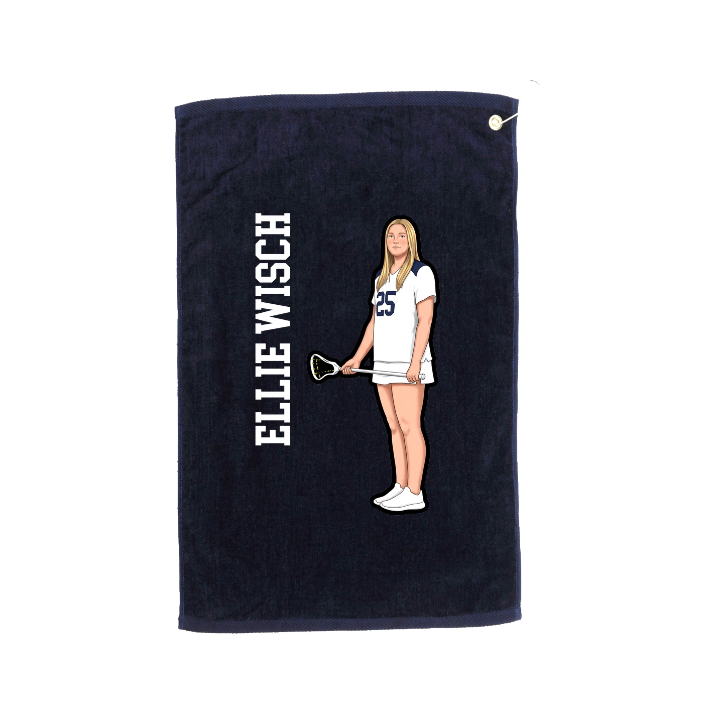 Golf Towel — Name Vertical in Navy