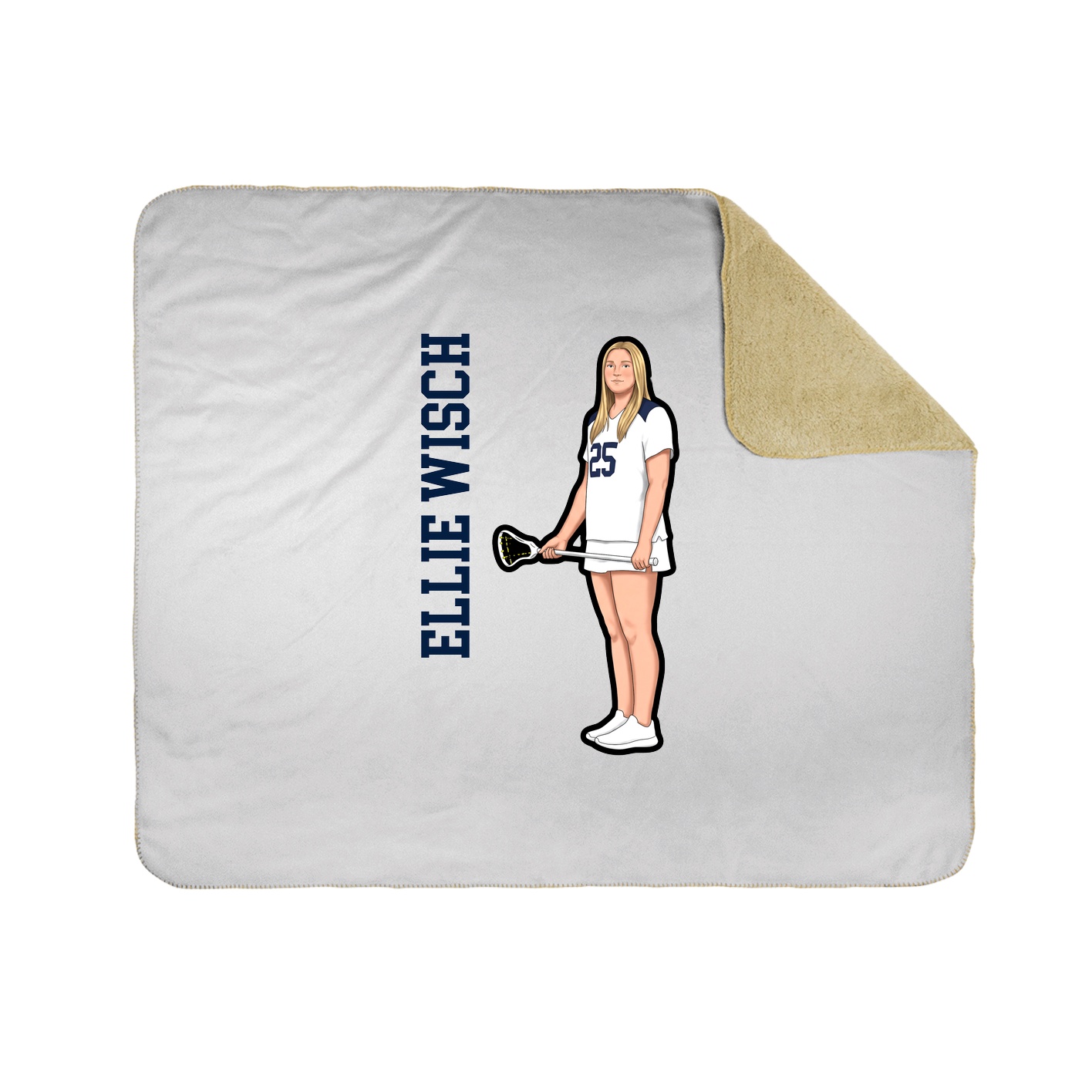 Throw Blanket — Name Vertical in White