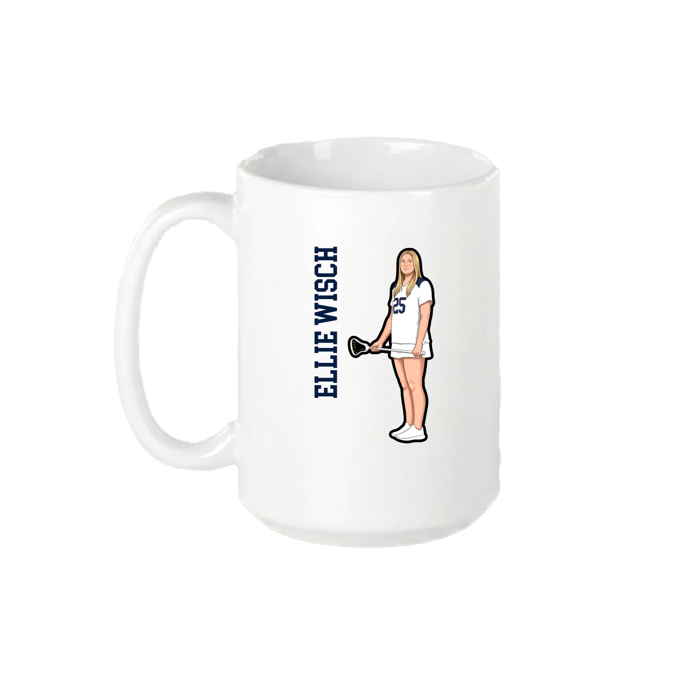 15oz Coffee Mug — Name Vertical in White
