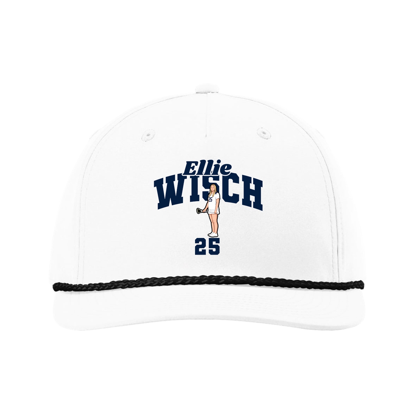 Five-Panel Classic Rope Cap — Signature Arch in White