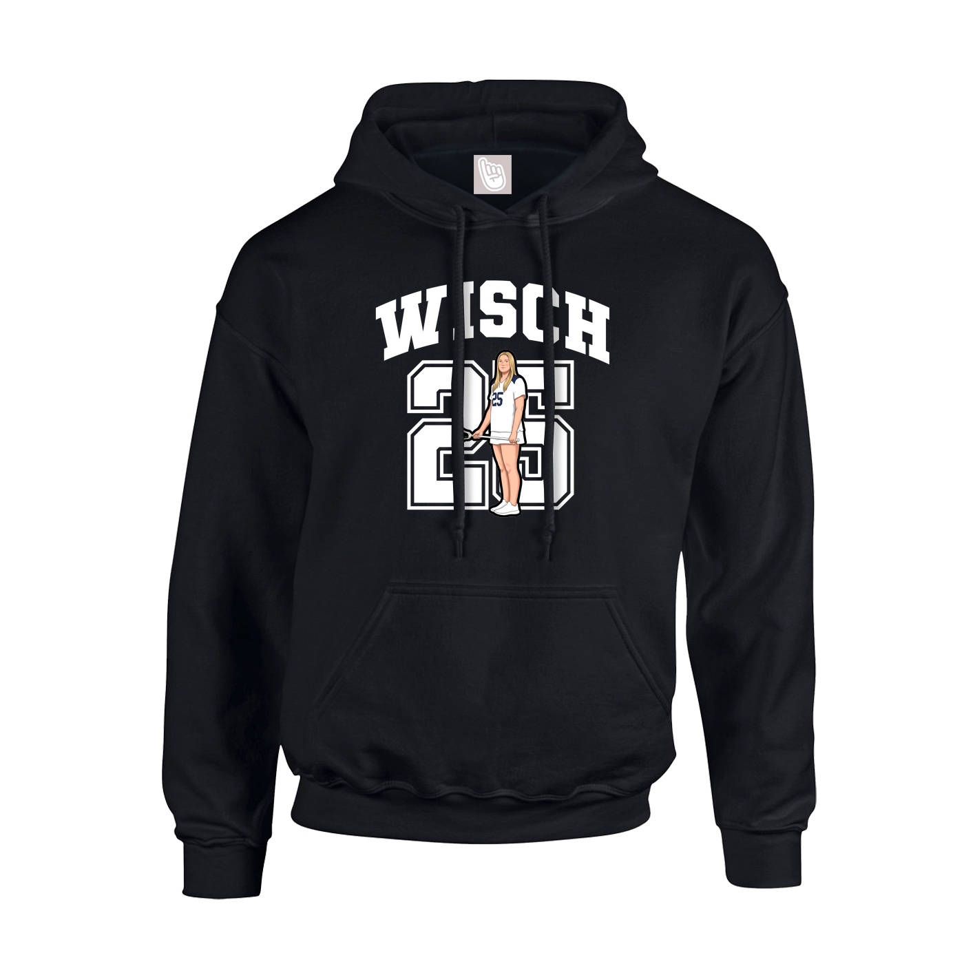 Youth Hoodie — Number in Black