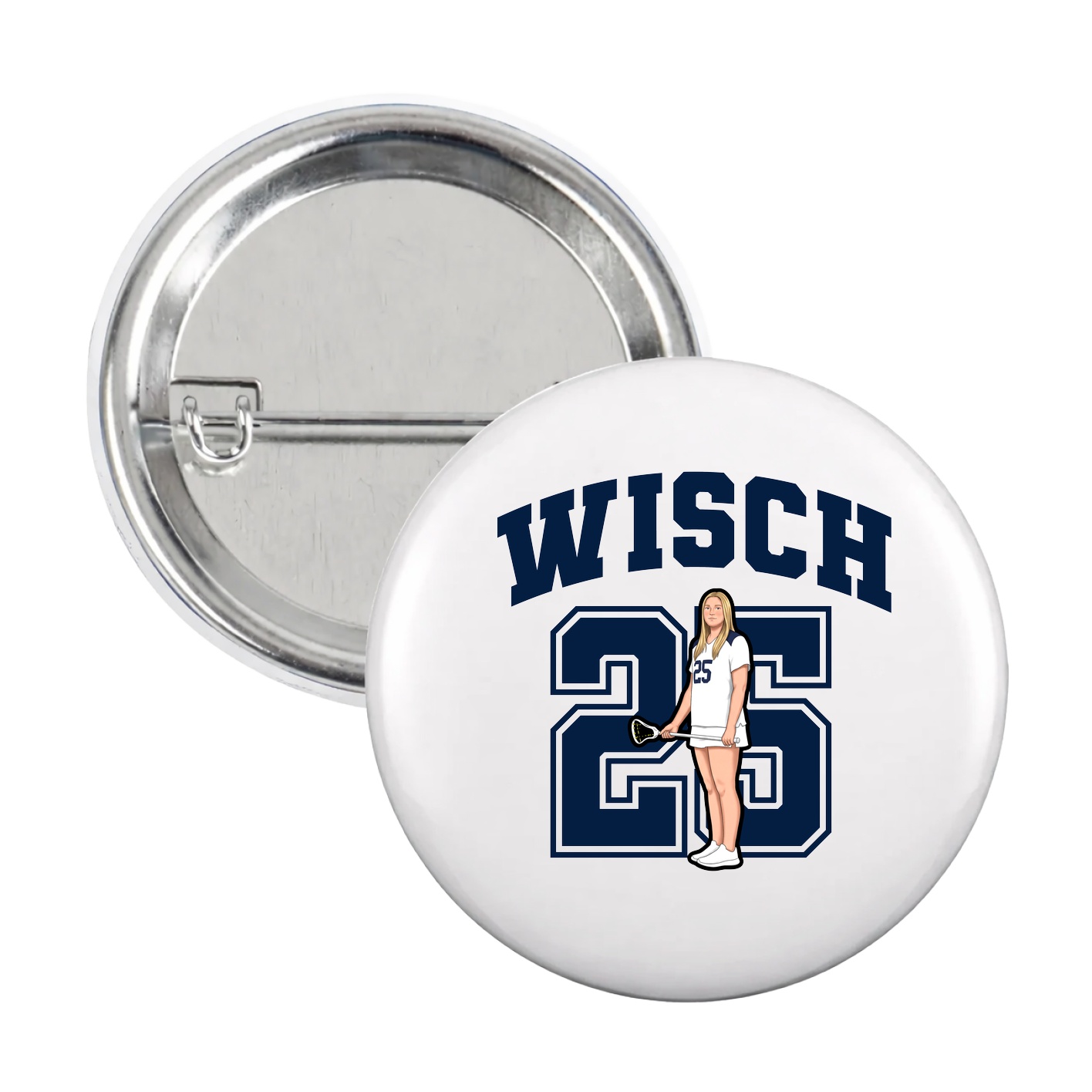 Game Day Button — Number in White