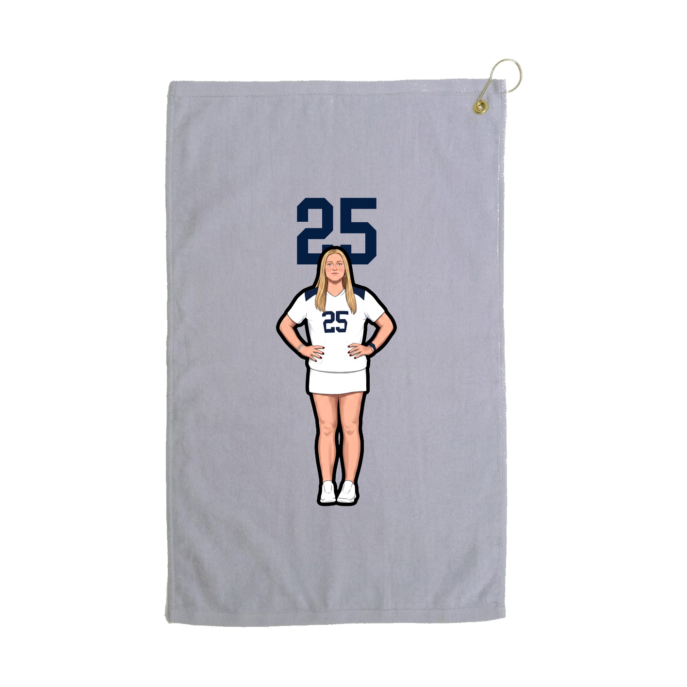 Golf Towel — Number Top in Grey
