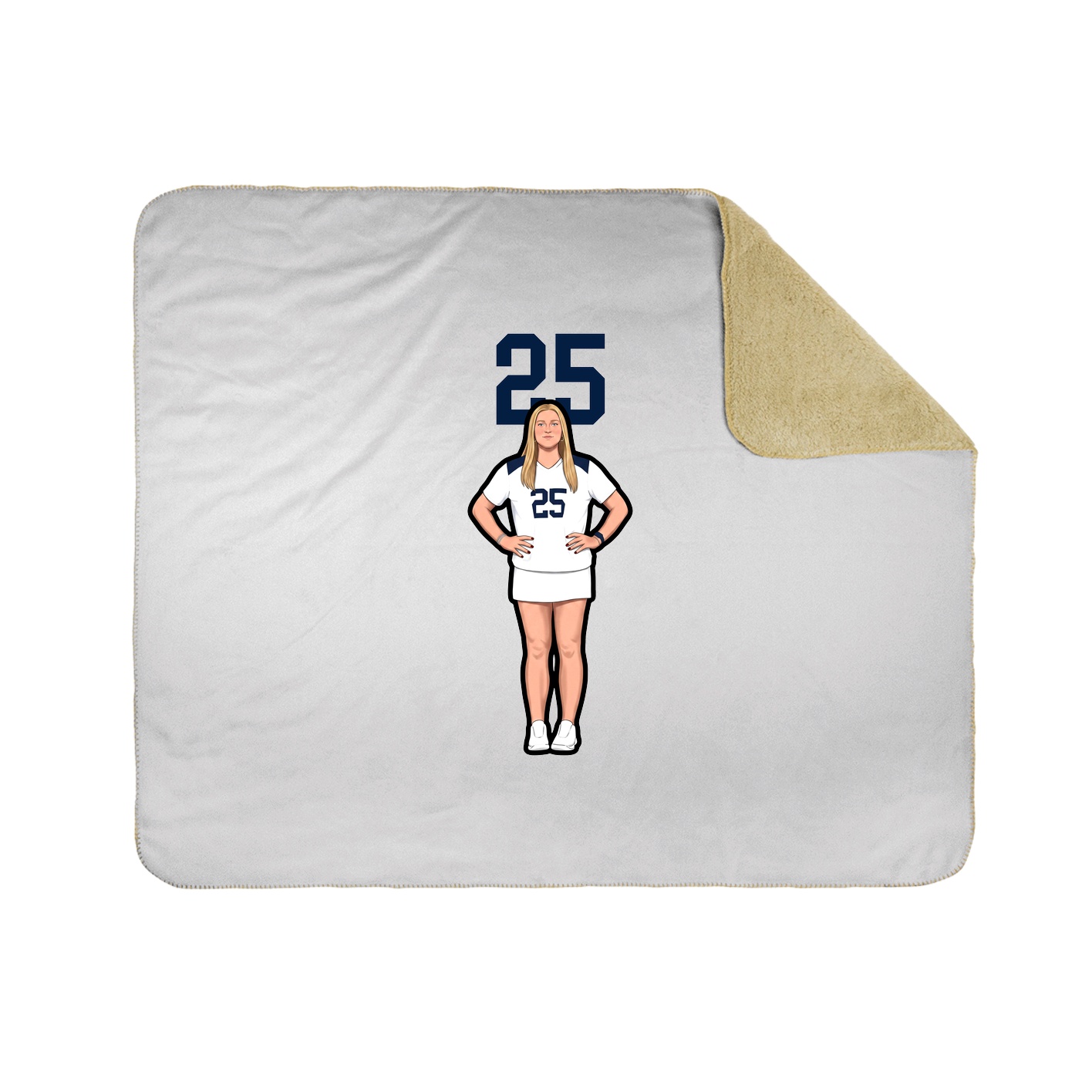 Throw Blanket — Number Top in White