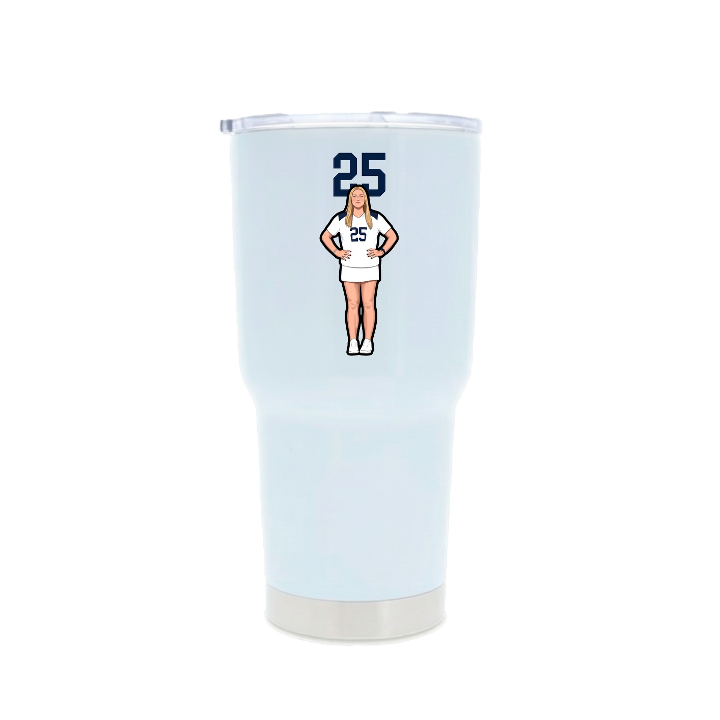 30oz Stainless Steel Tumbler — Number Top in White