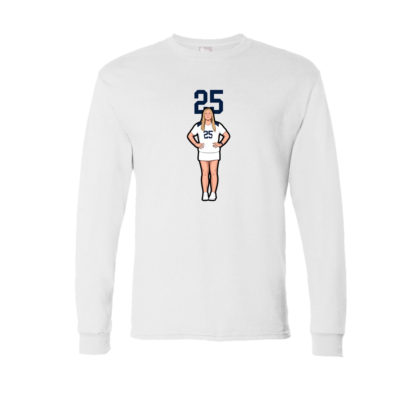 Long Sleeve Tee — Number Top in White
