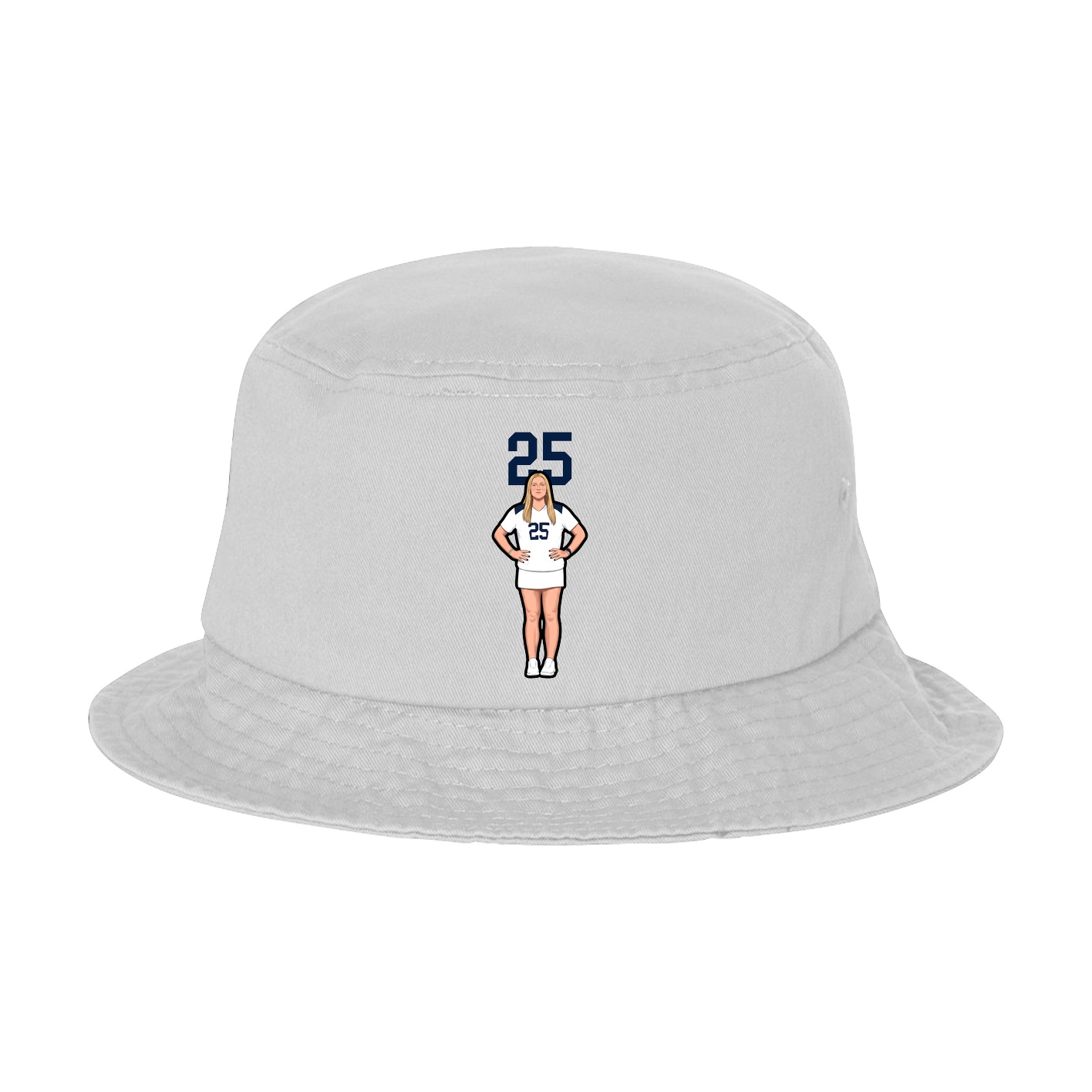 Bucket Cap — Number Top in White