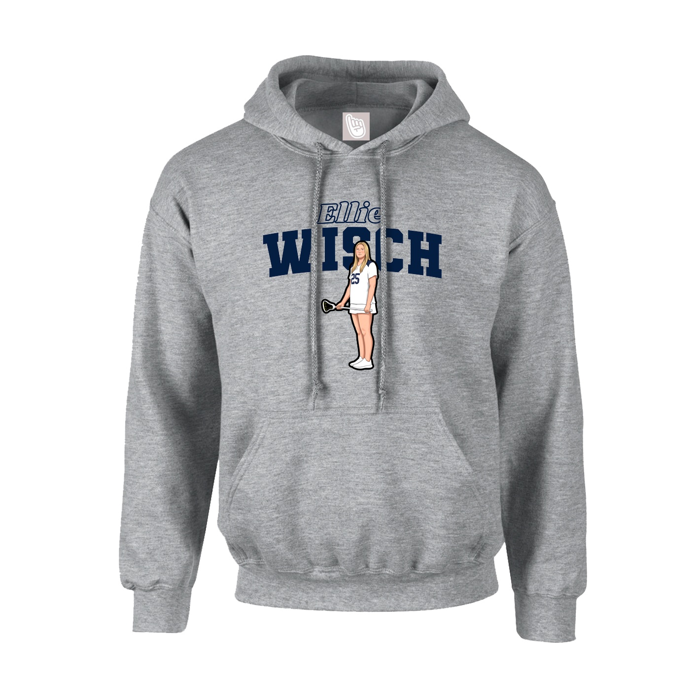 Hoodie — Name Arch in Grey