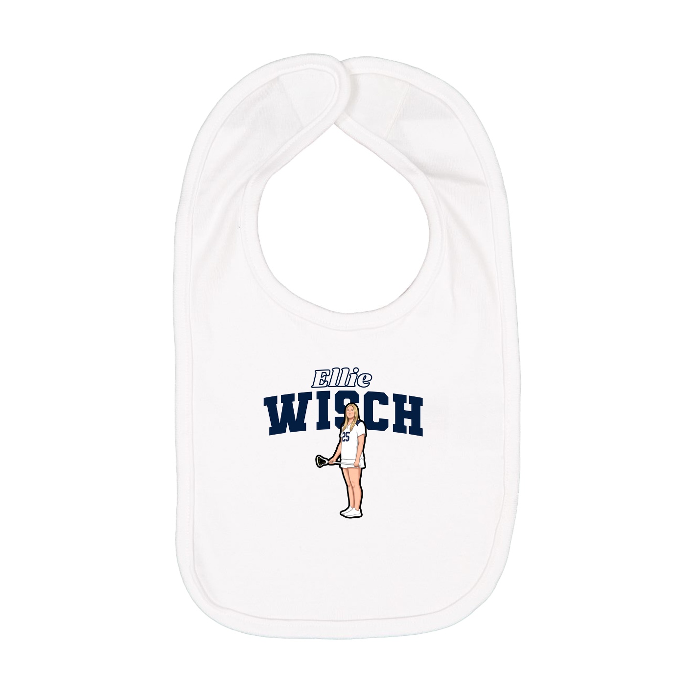 Infant Bib — Name Arch in White