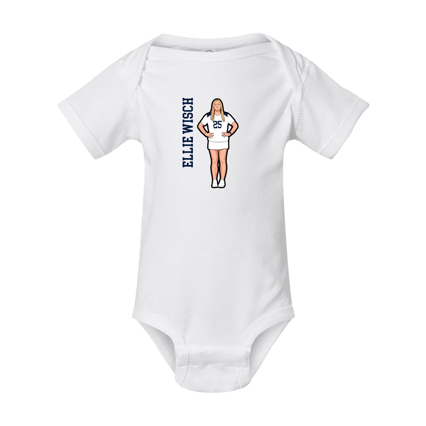 Baby Onesie — Name Vertical in White