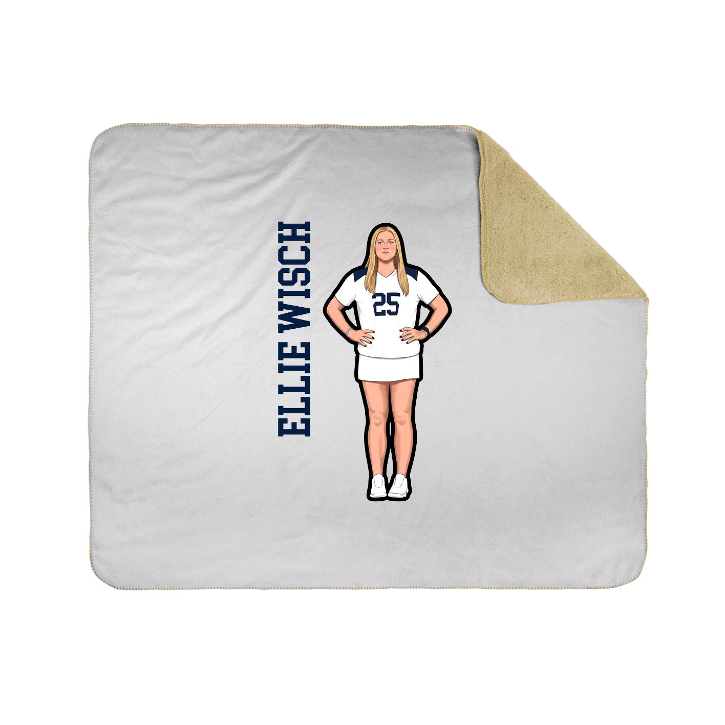 Throw Blanket — Name Vertical in White