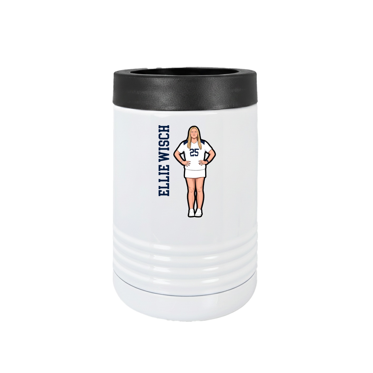 Beverage Holder — Name Vertical in White