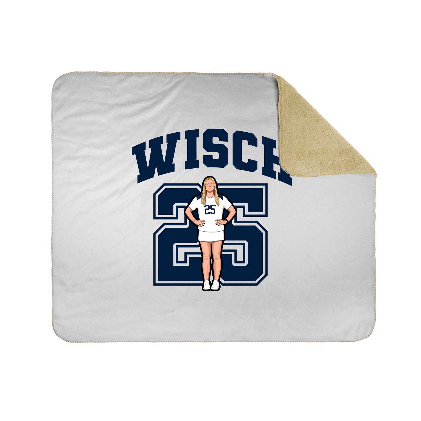 Throw Blanket — Number in White