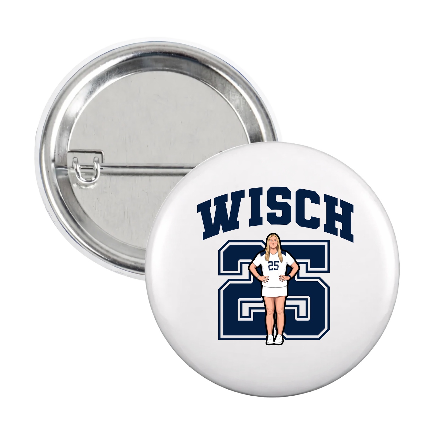 Game Day Button — Number in White