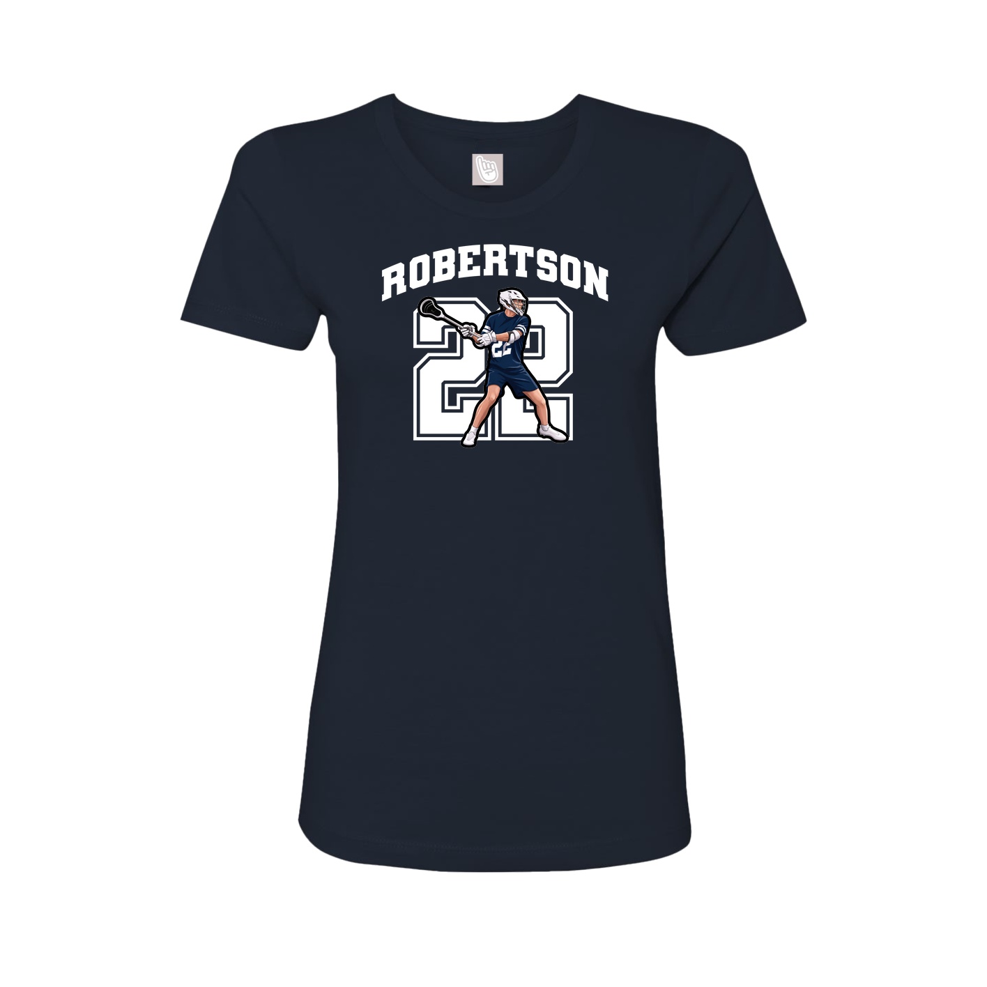 Fitted Women's Tee — Number in Navy