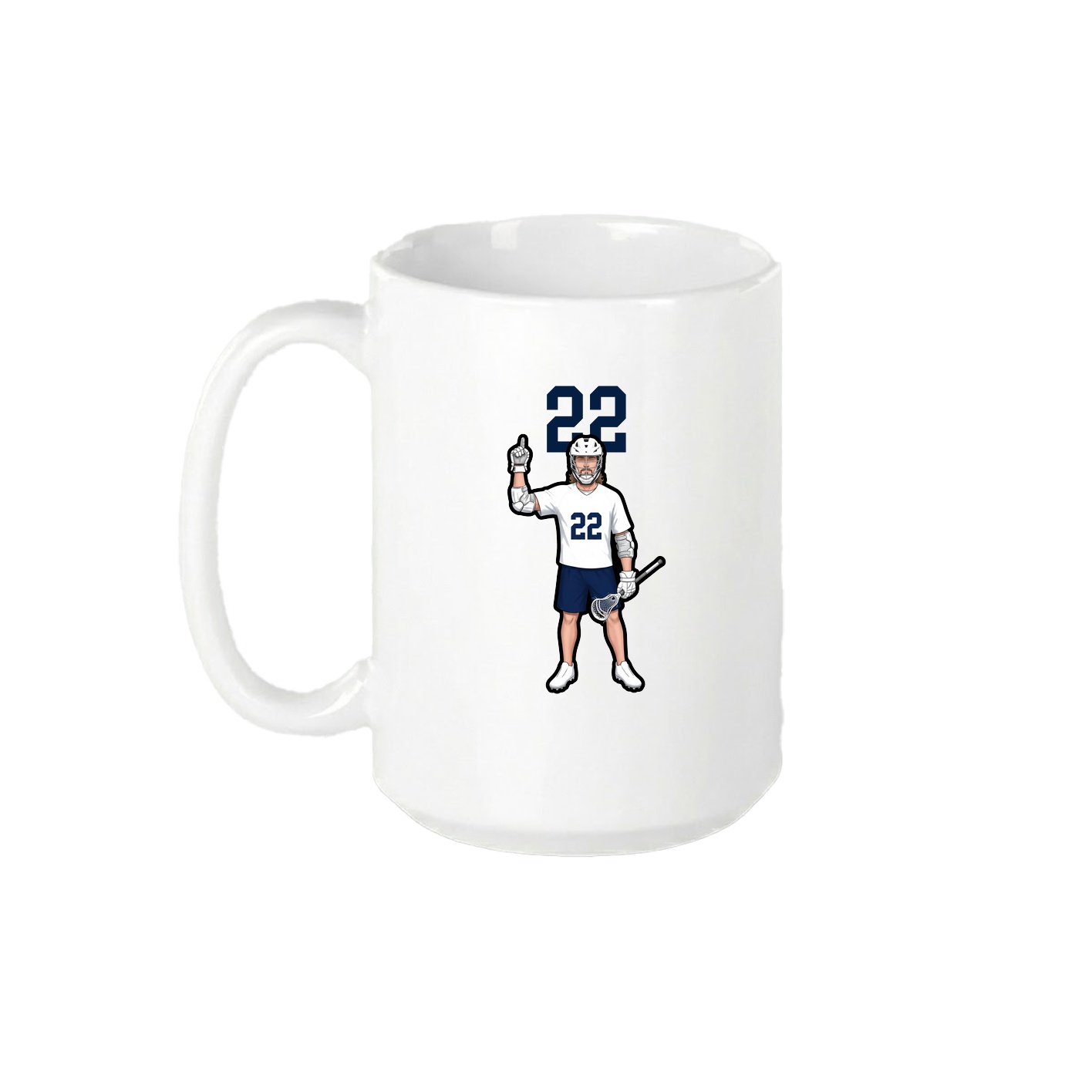 15oz Coffee Mug — Number Top in White