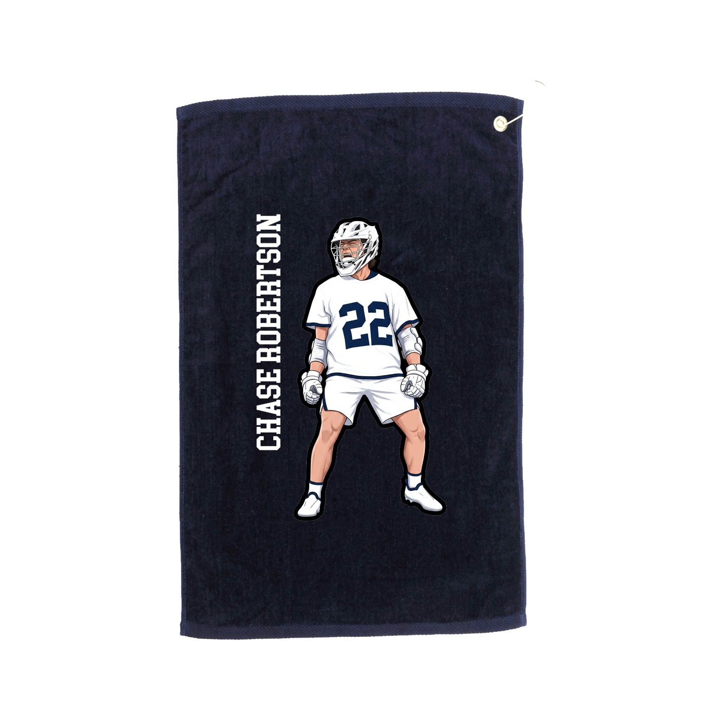 Golf Towel — Name Vertical in Navy