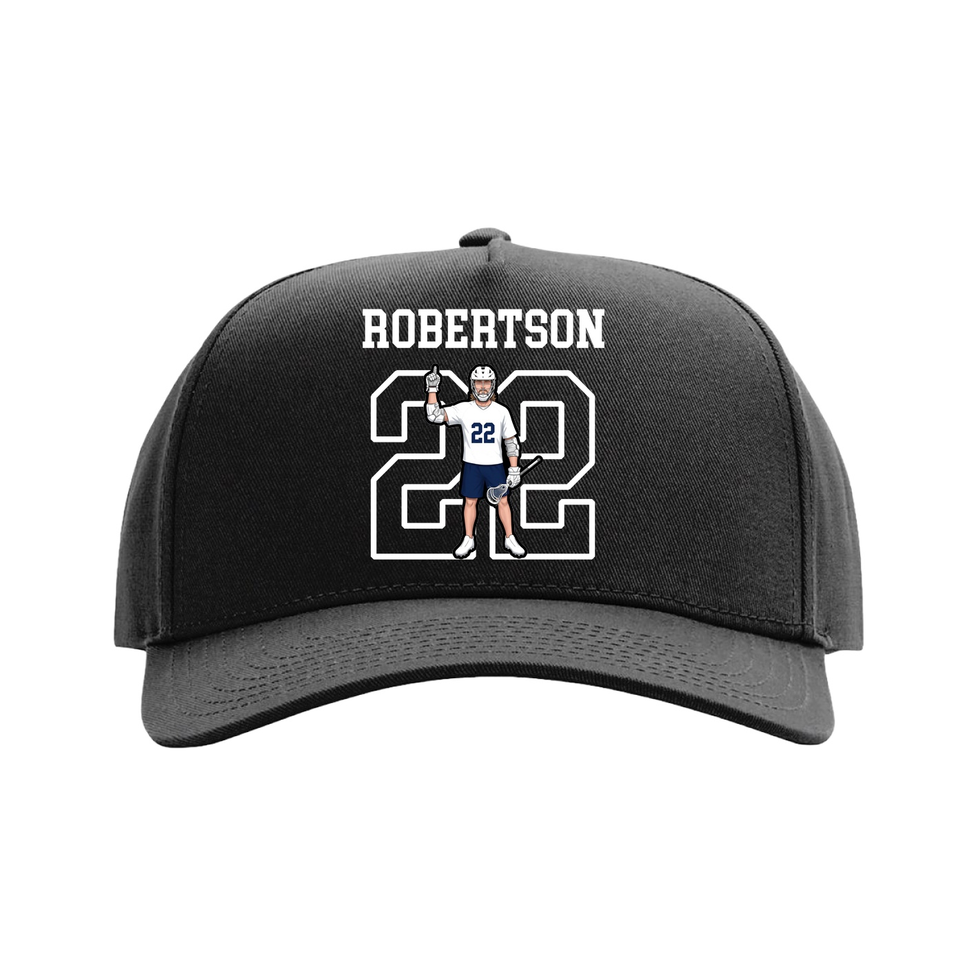 Full Fabric Five-Panel Champ Cap — Shirsey in Black