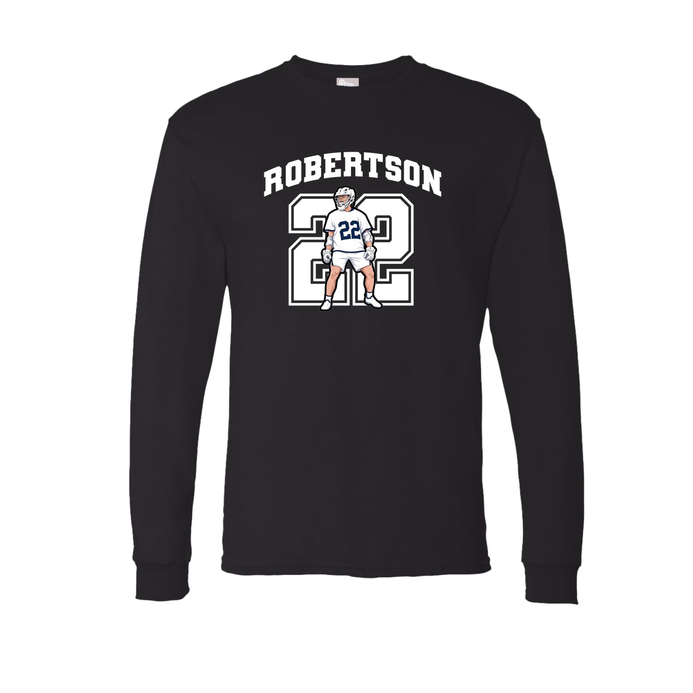 Long Sleeve Tee — Number in Black