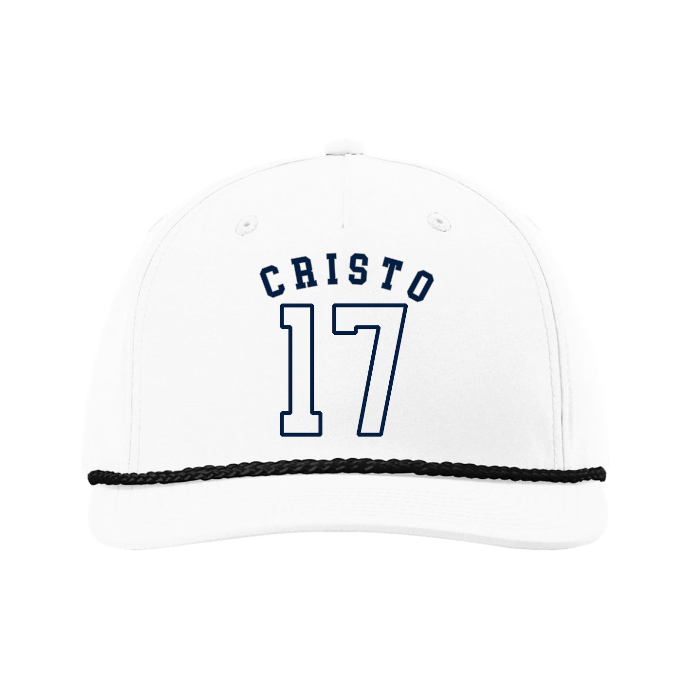 Five-Panel Classic Rope Cap — Shirsey Arch in White