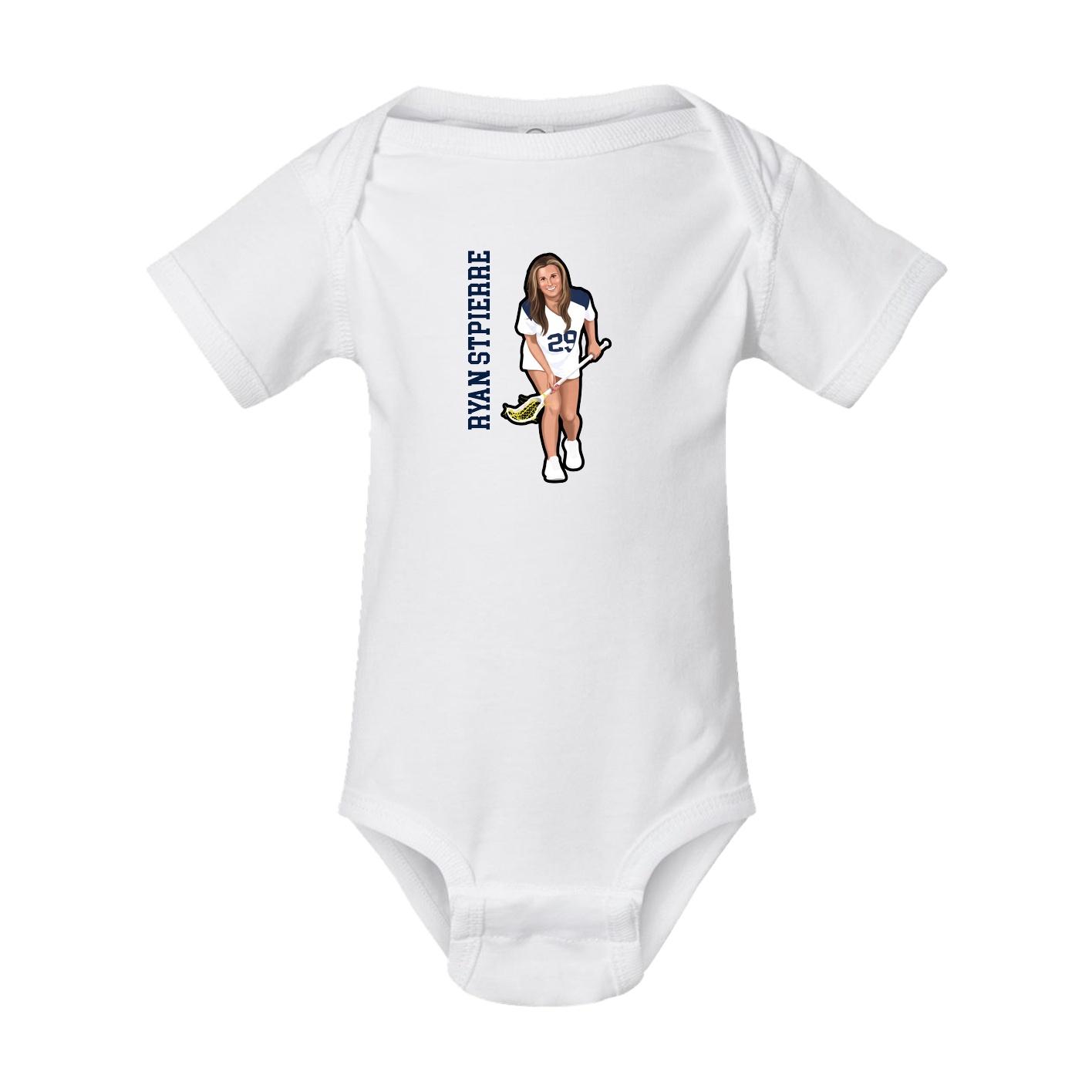 Baby Onesie — Name Vertical in White