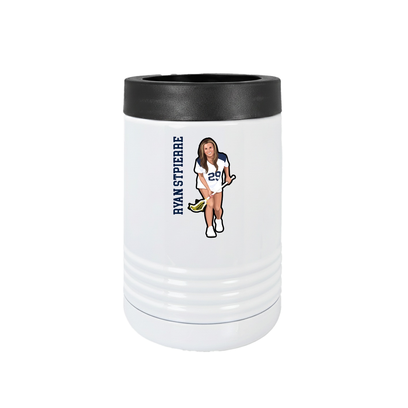 Beverage Holder — Name Vertical in White