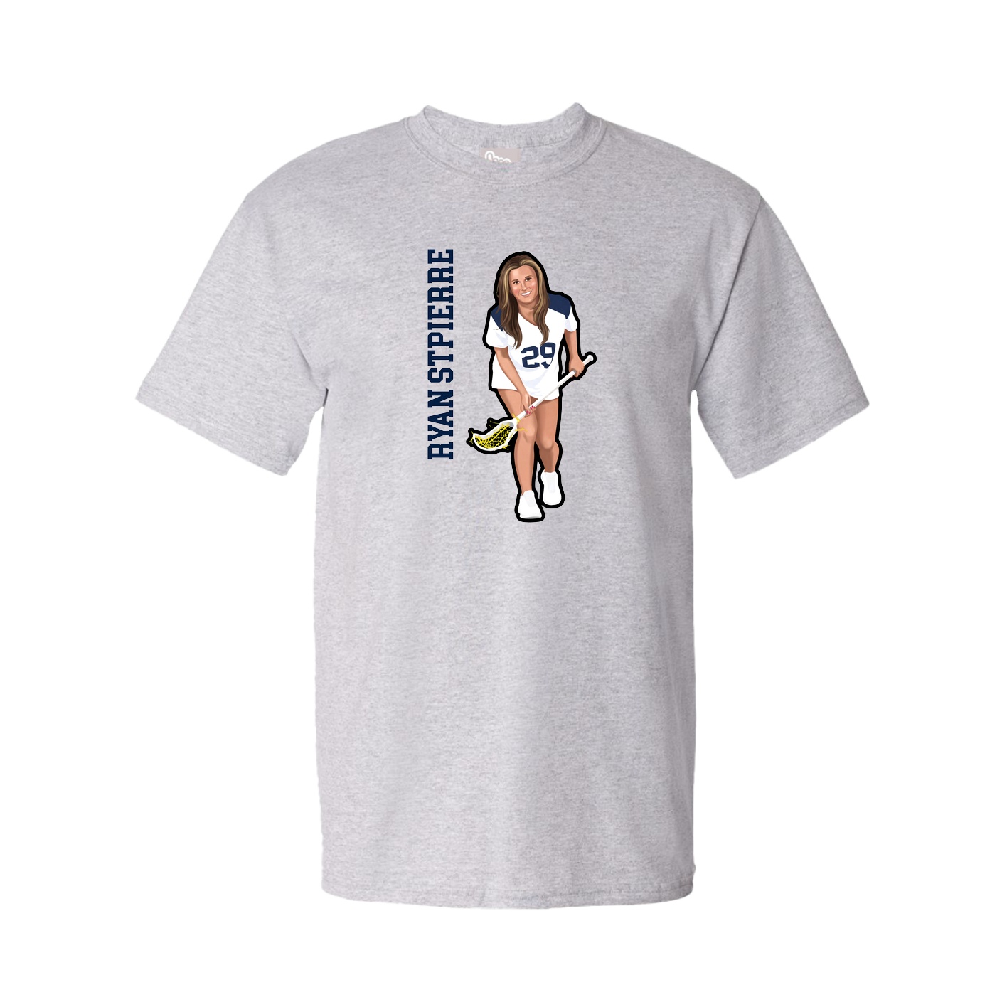 Tee — Name Vertical in Grey