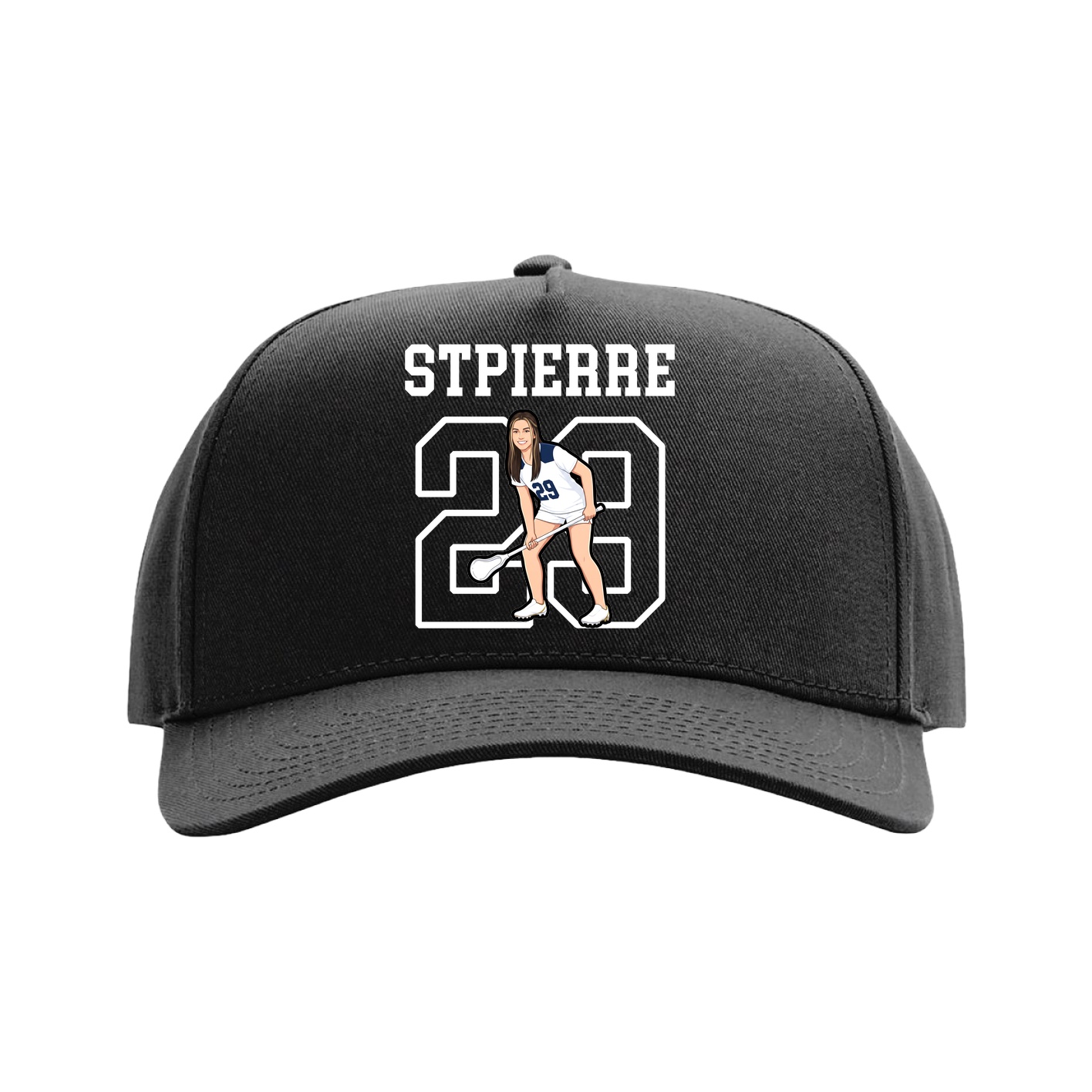Full Fabric Five-Panel Champ Cap — Shirsey in Black