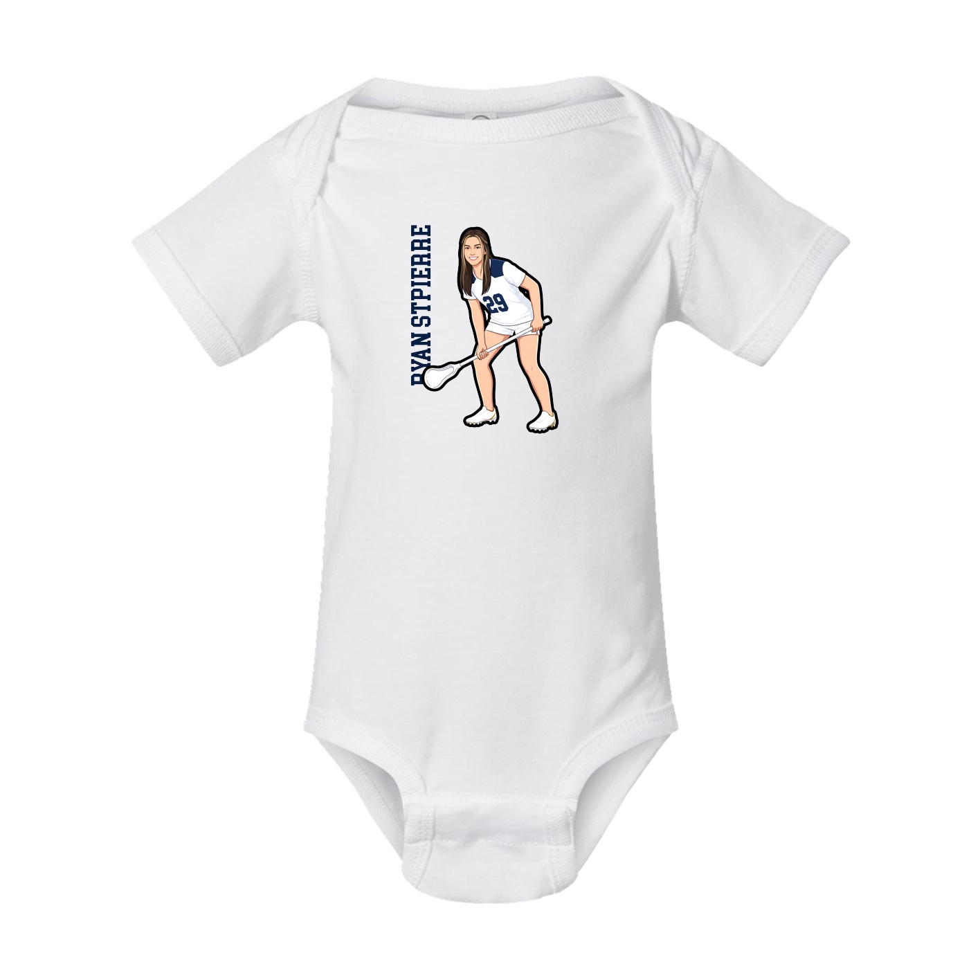Baby Onesie — Name Vertical in White
