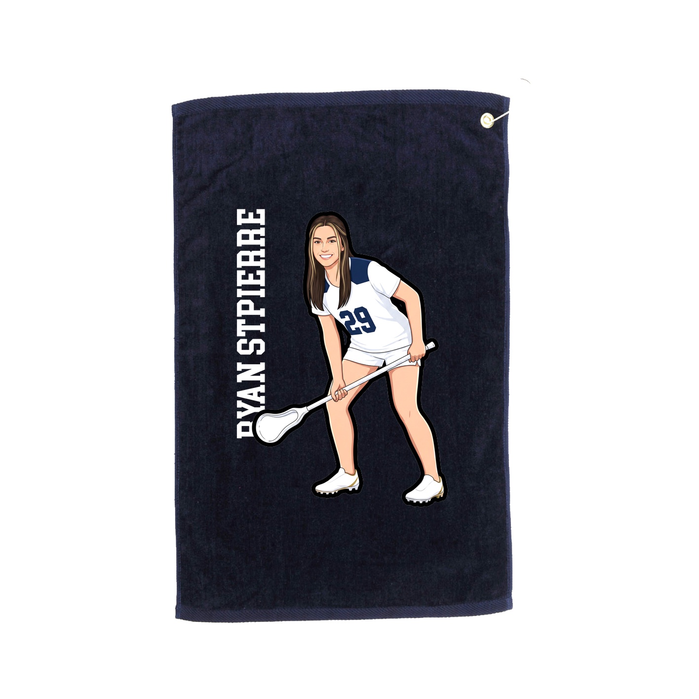 Golf Towel — Name Vertical in Navy