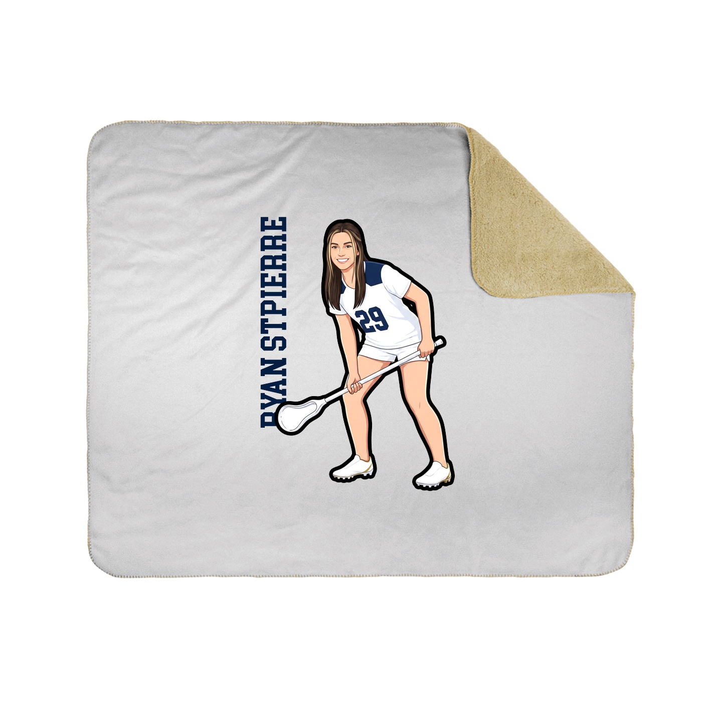Throw Blanket — Name Vertical in White