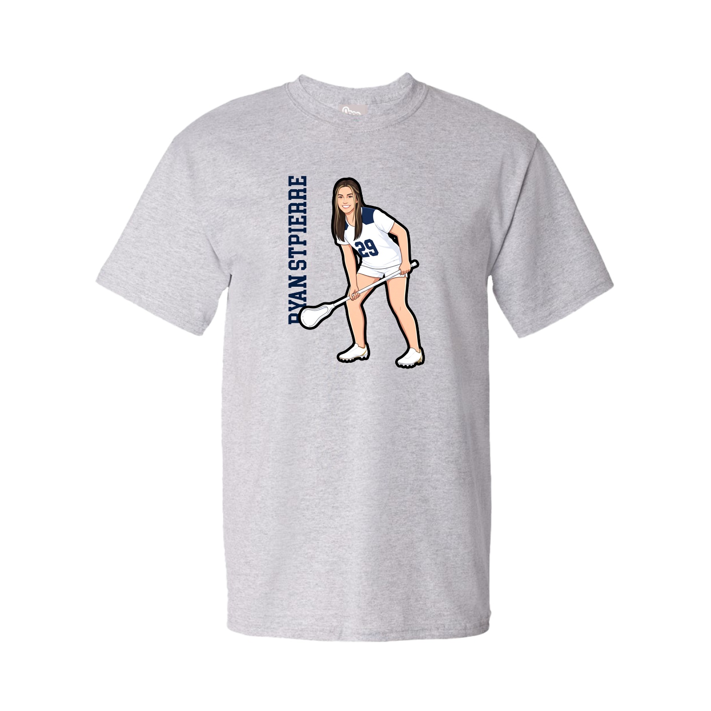 Tee — Name Vertical in Grey