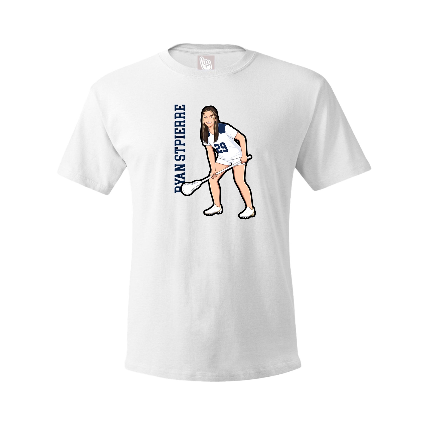 Tee — Name Vertical in White