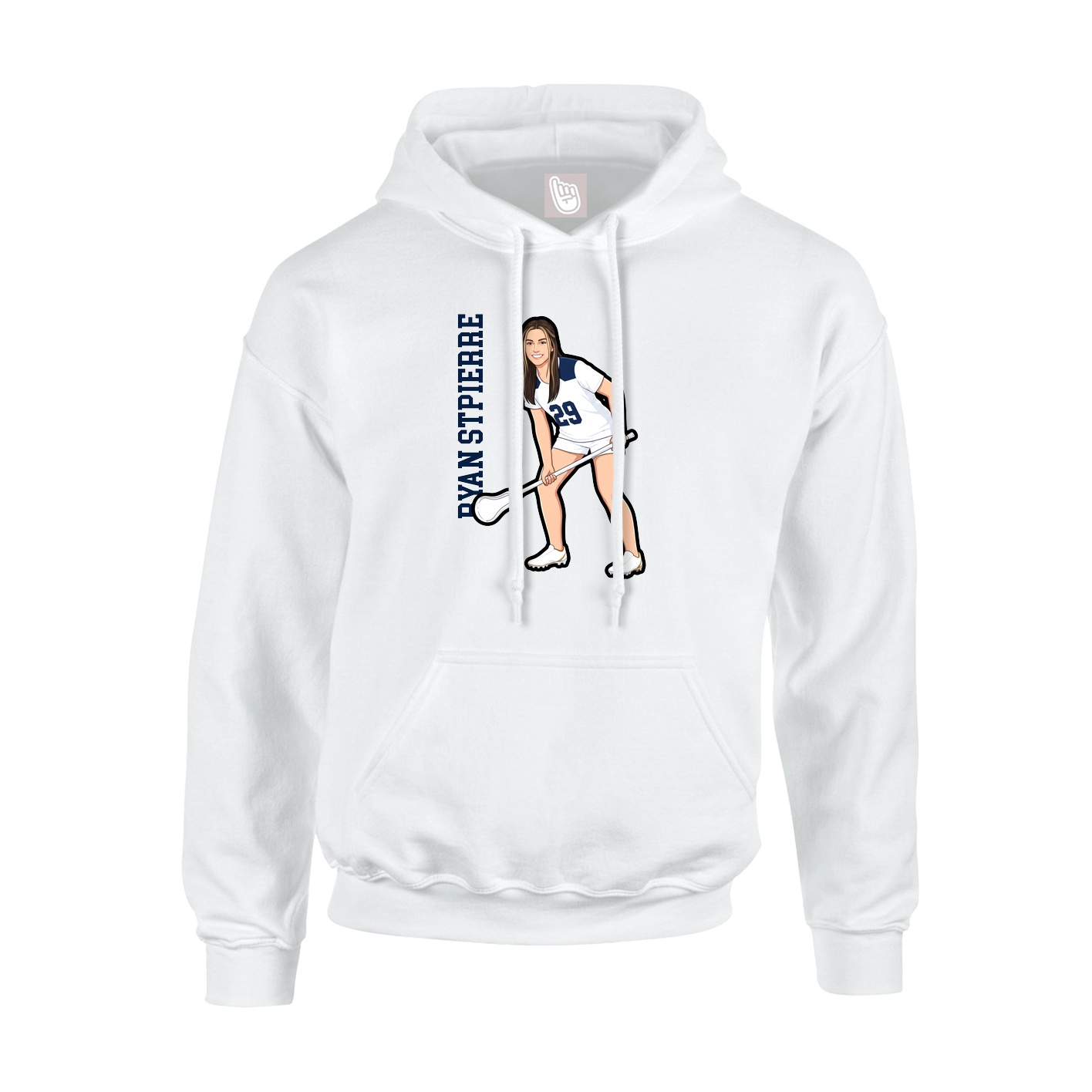 Hoodie — Name Vertical in White