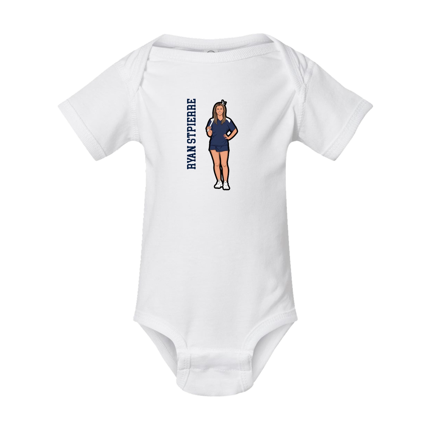 Baby Onesie — Name Vertical in White