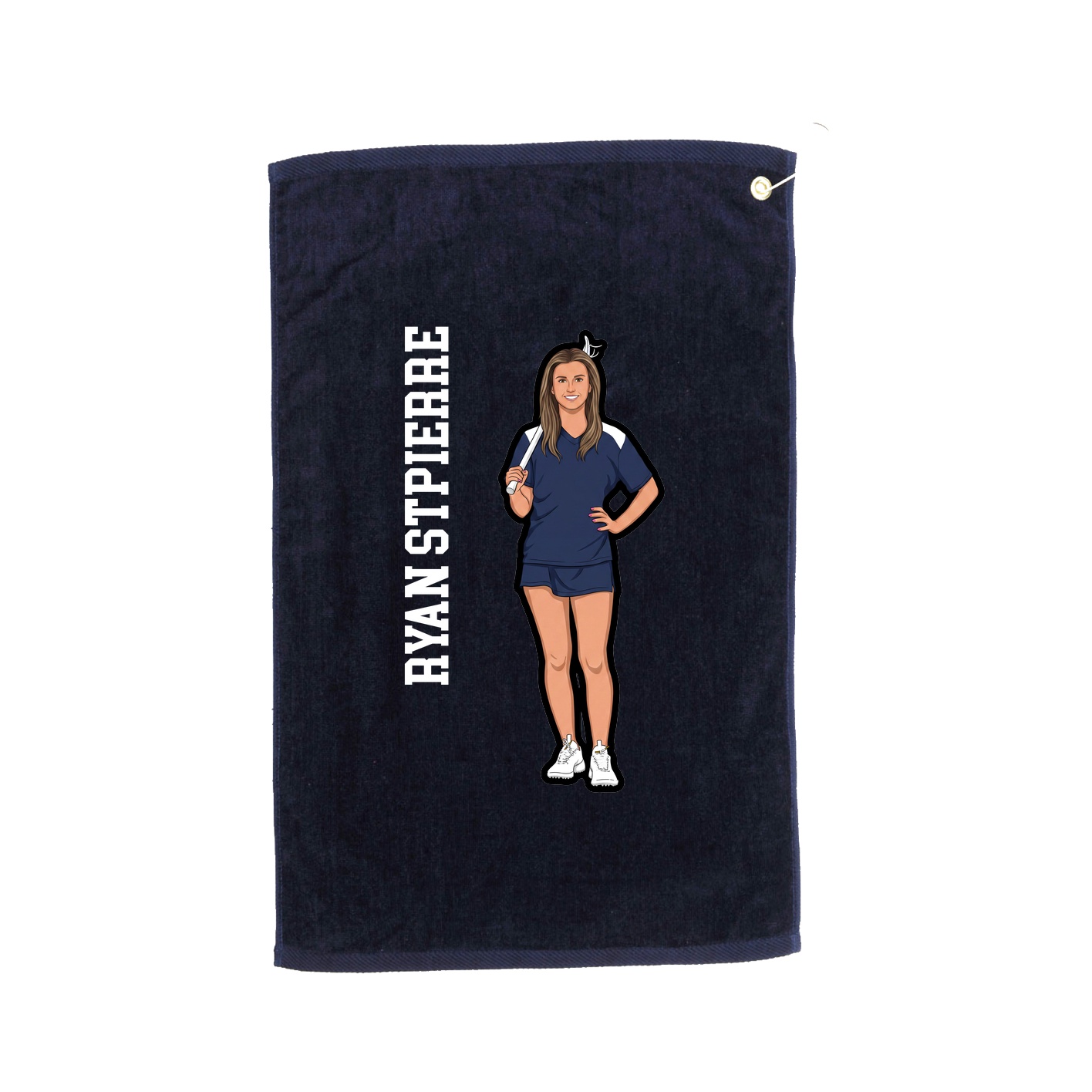 Golf Towel — Name Vertical in Navy
