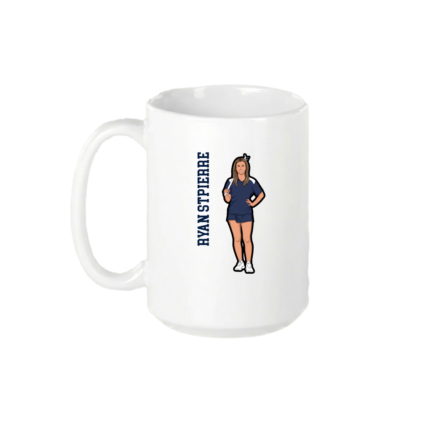15oz Coffee Mug — Name Vertical in White