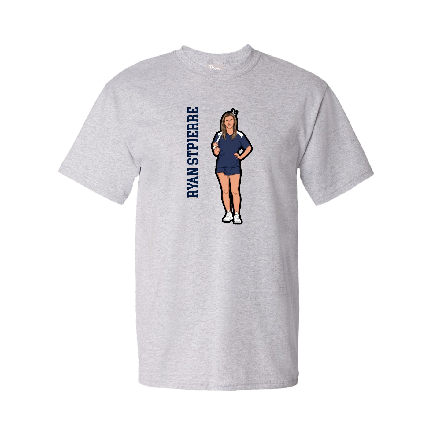 Tee — Name Vertical in Grey