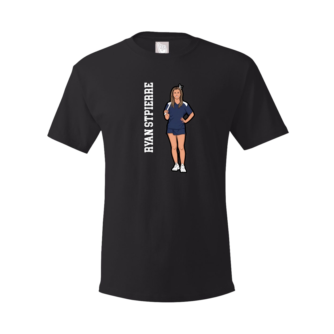 Youth Tee — Name Vertical in Black