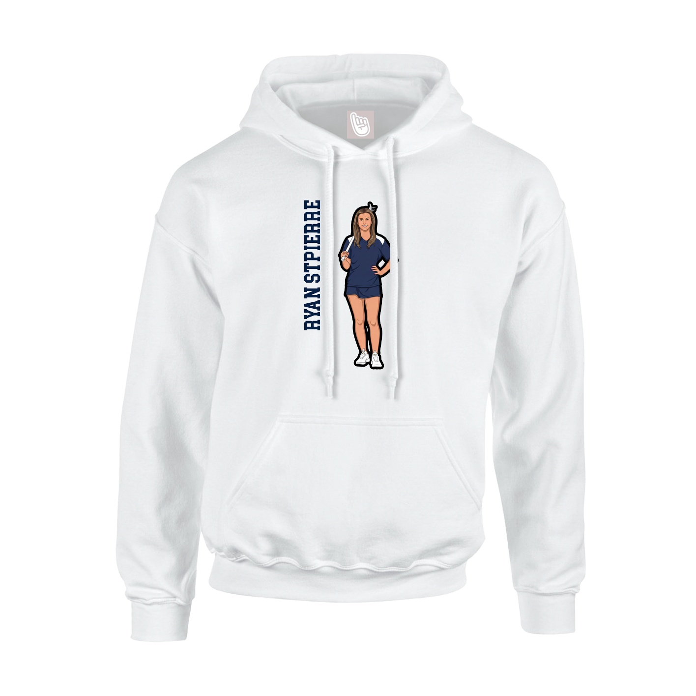 Hoodie — Name Vertical in White